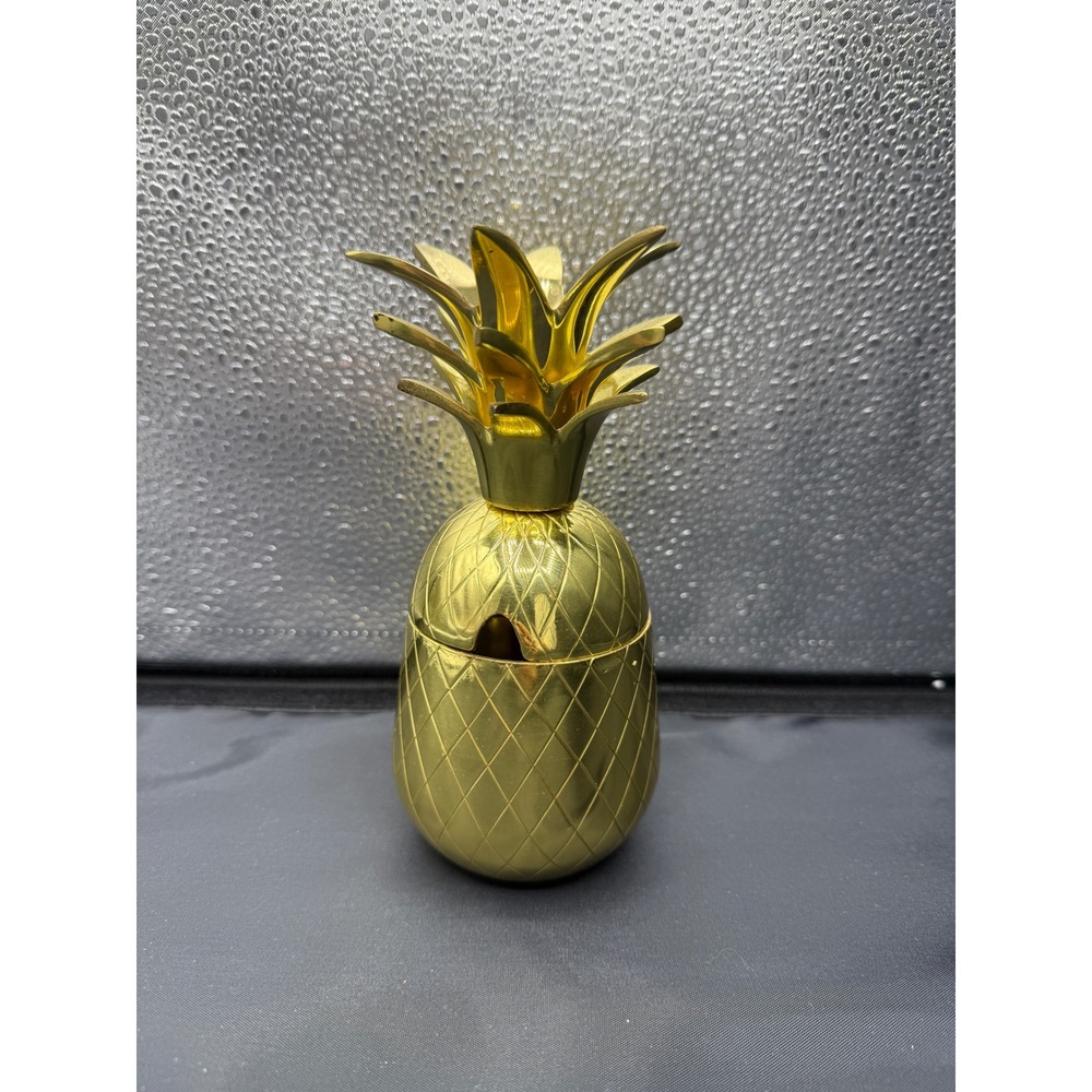 [GOOD] PRINCE OF SCOTS Pineapple Sugar Bowl Jar Unisex Gold Barware 6.25"